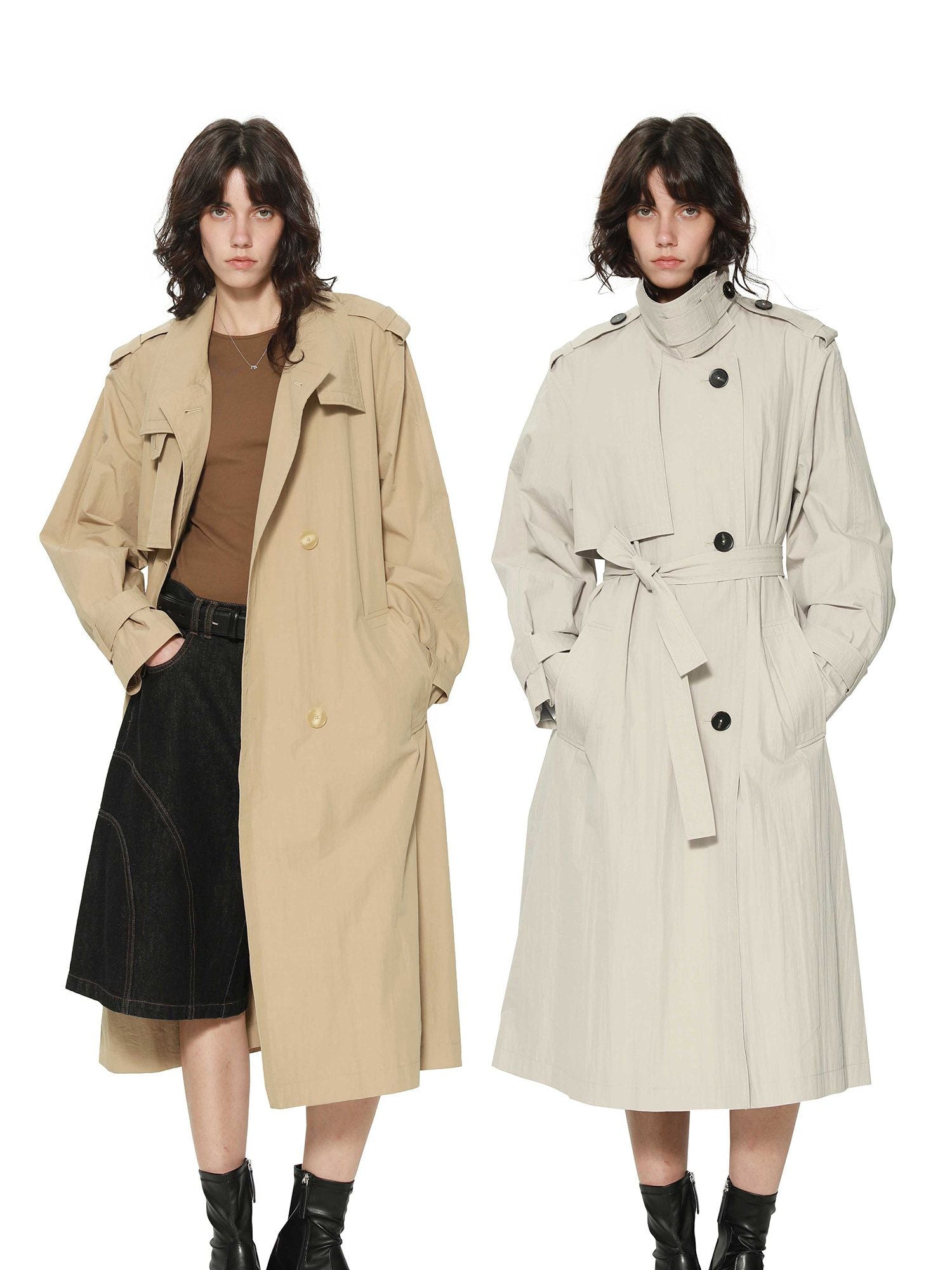 Céline | Belted Long Trench Coat | Single-Breasted A-Line Trench