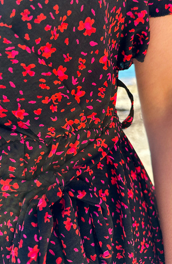 Essential Rose Floral Print Midi Dress - Close Up