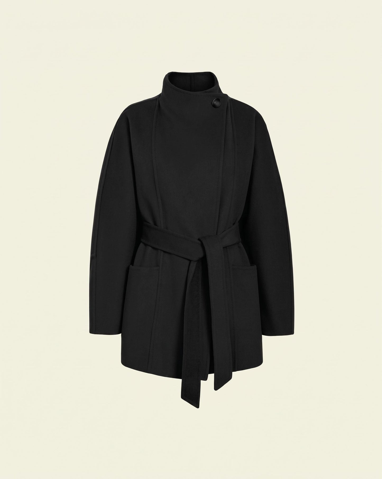 Fleur Shawl Coat - Black