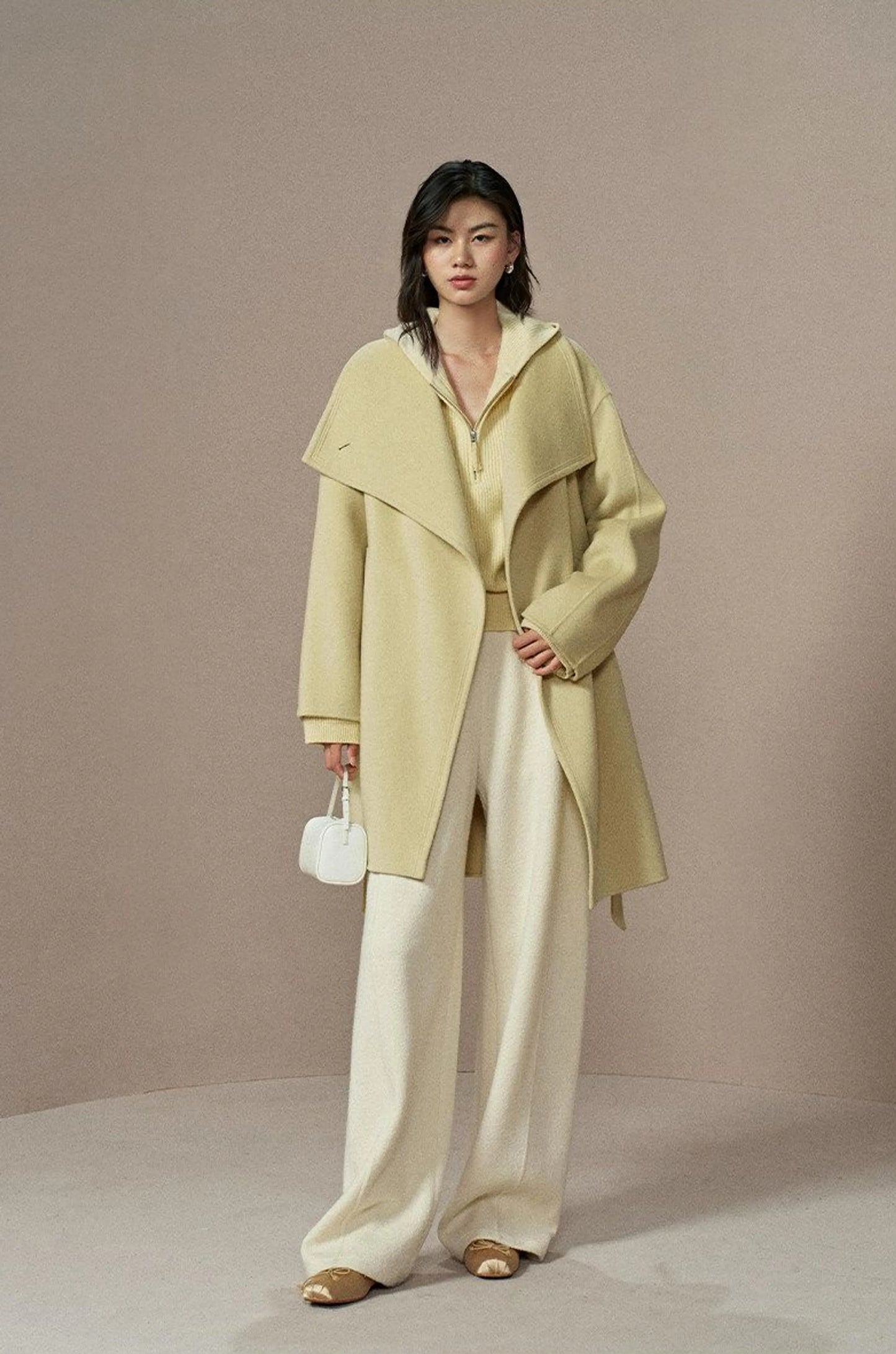 Amelie Wrap Coat collar