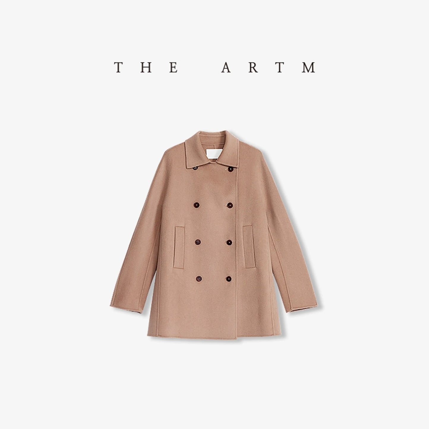 Isabella | Double-Breasted Merino Wool Coat | Mid-Thigh Coat with Notch Lapels & Horn Buttons