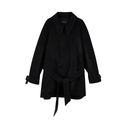Sophia Belted Swing Coat Black