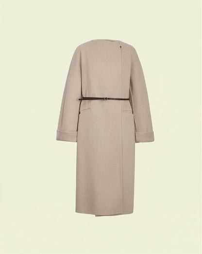 Heloise Wrap Coat - Almond Khaki