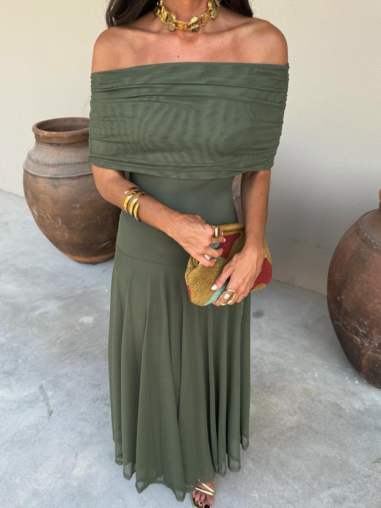Toledo Asymmetric One-Shoulder Flowy Midi Dress | Norella Boutique Boston