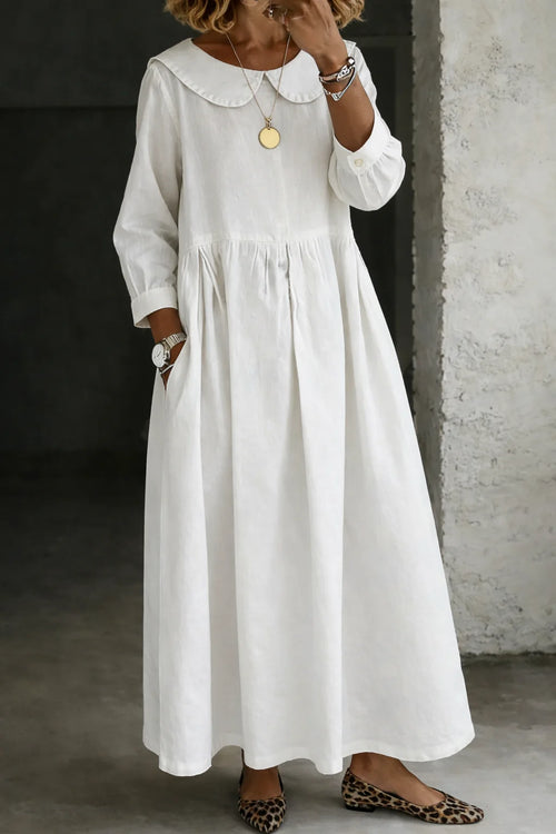 Thea | Peter Pan Collar Relaxed Denim Dress