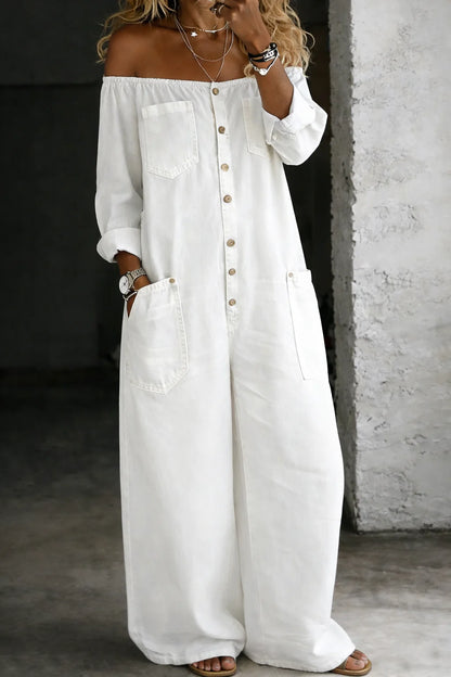 Elspeth | Long Sleeve Round Neck Denim Dress