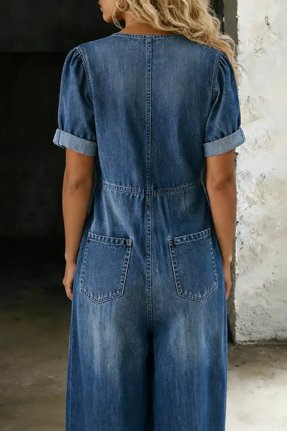 Rosalind | V-Neck Short Sleeve Jumpsuit