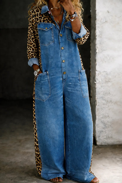 Vivienne | Long Sleeve Denim Jumpsuit
