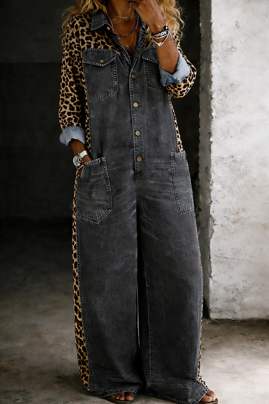 Vivienne | Long Sleeve Denim Jumpsuit