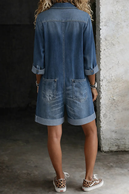 Calista | Casual Short Denim Jumpsuit