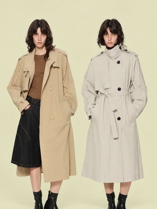 NRLA Belted Long Trench Coat