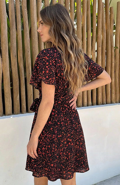 Essential Rose Floral Print Midi Dress - Detail