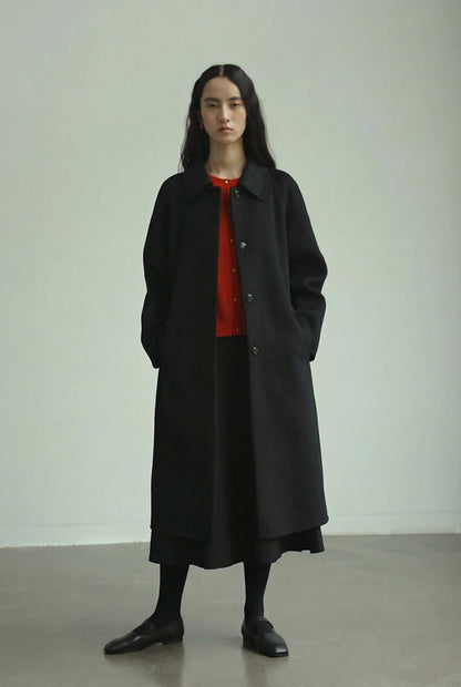 Chloe Belted Collar Coat - Black