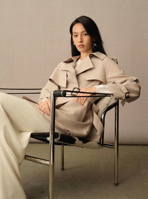 Marguerite Mid-Length Belted Trench Coat - Featured