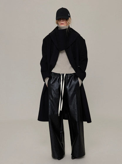 Estelle Scarf Collar Coat Black