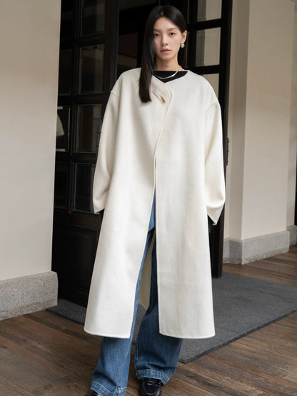 Adele Oversized Coat - Cassava side view