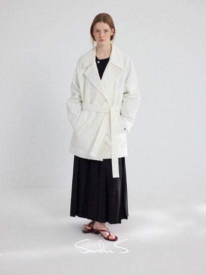 Renee Textured Trench Coat - Detail