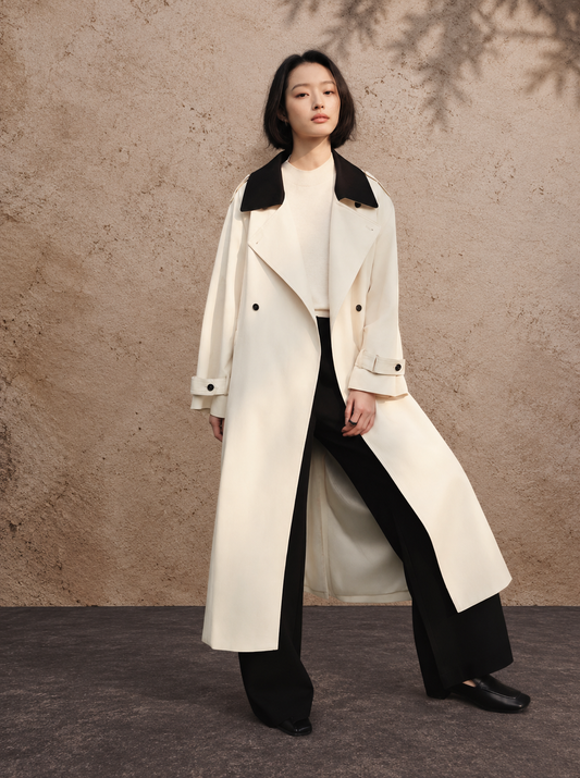NRLA Contrast Collar Trench Coat