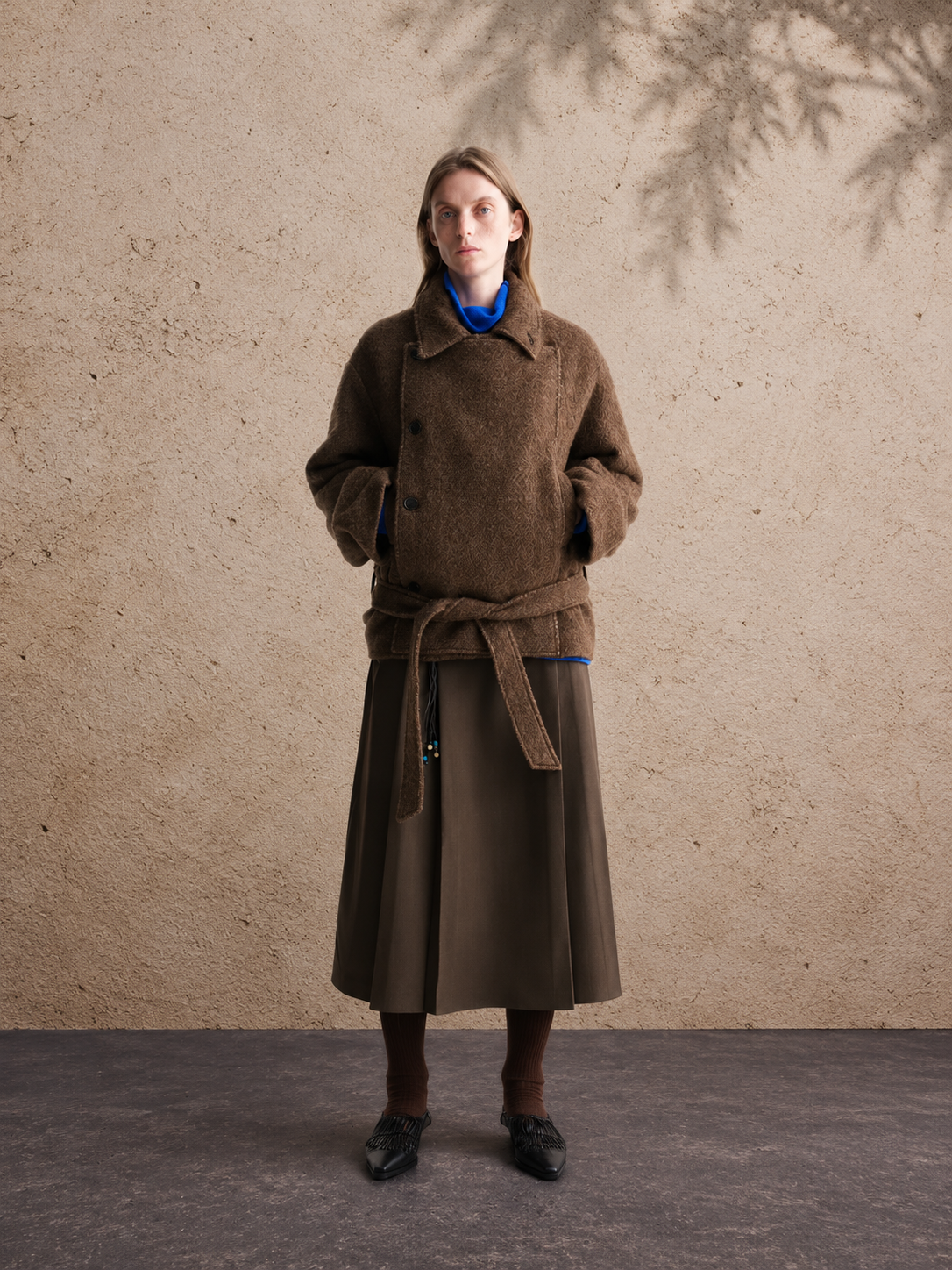 NRLA Asymmetric Belted Short Coat