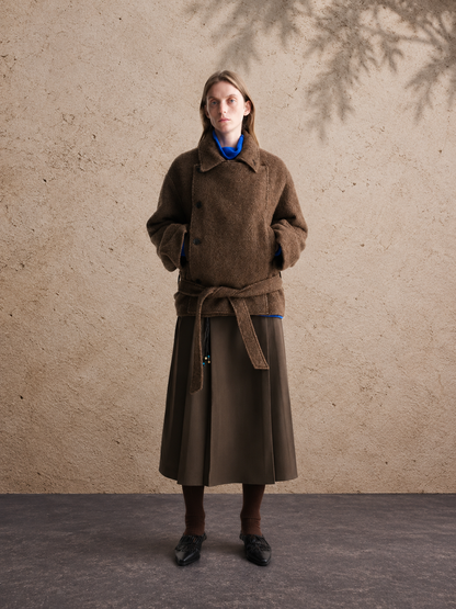 NRLA Asymmetric Belted Short Coat