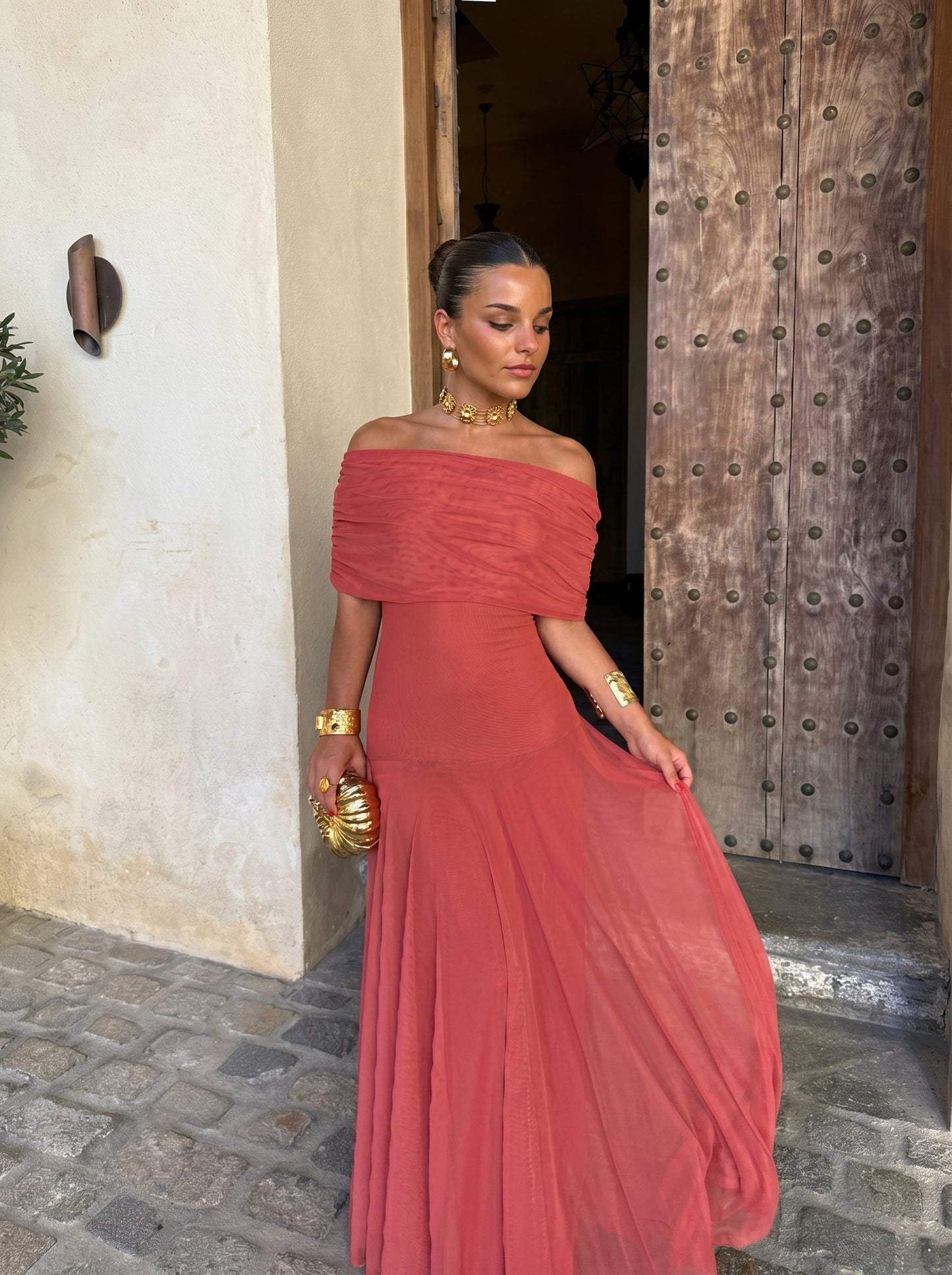 Toledo Asymmetric One-Shoulder Flowy Midi Dress | Norella Boutique Boston