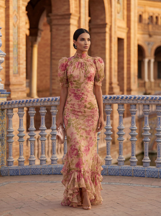 Rosario Elegant Layered Wrap Midi Dress | Norella Boutique Boston