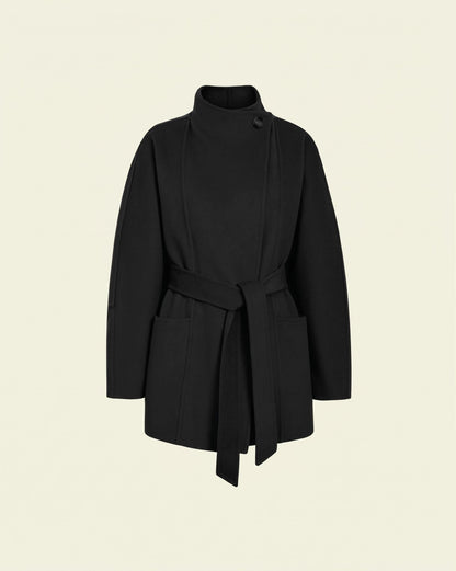 Fleur Shawl Coat - Black