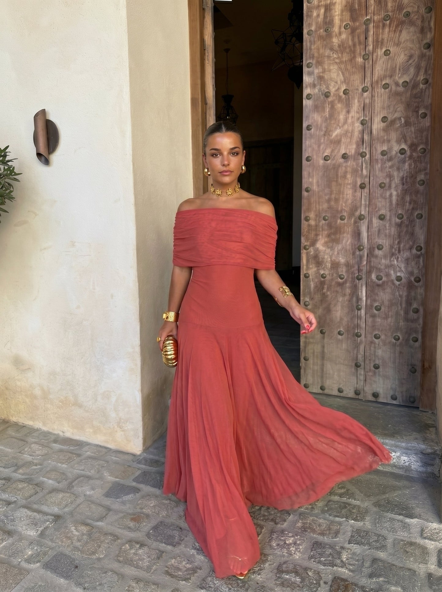 Toledo Asymmetric One-Shoulder Flowy Midi Dress | Norella Boutique Boston