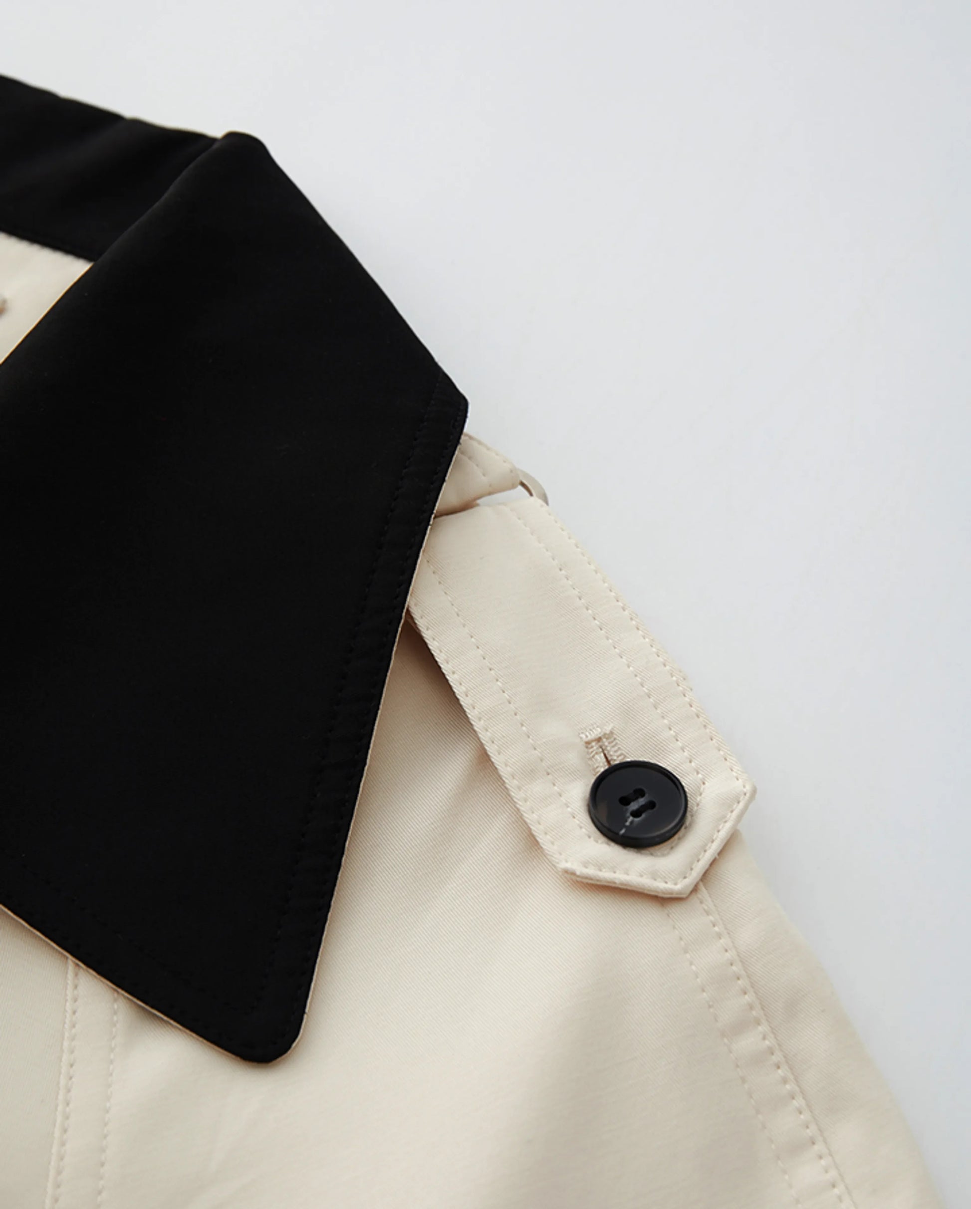 Claudette Contrast Collar Trench Coat - Lifestyle