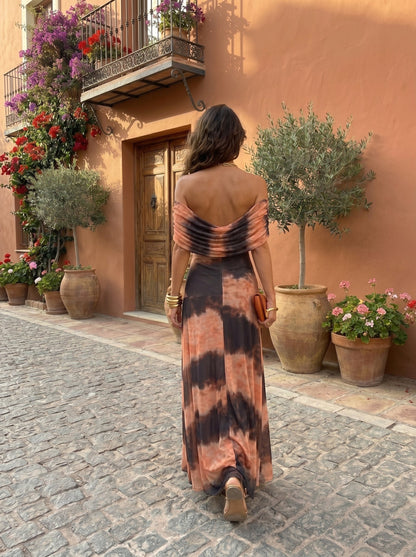 Toledo Printed One-Shoulder Flowy Midi Dress | Norella Boutique Boston