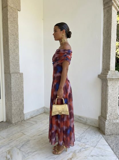 Toledo Red One-Shoulder Flowy Midi Dress | Norella Boutique Boston
