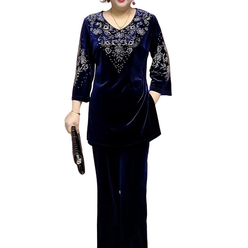 Elvire Velvet Set - Blue