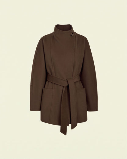 Fleur Shawl Coat - Amber Brown