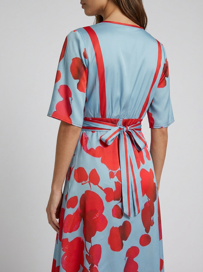 Pilar Deep V-Neck Elegant Long Maxi Dress | Norella Boutique Boston