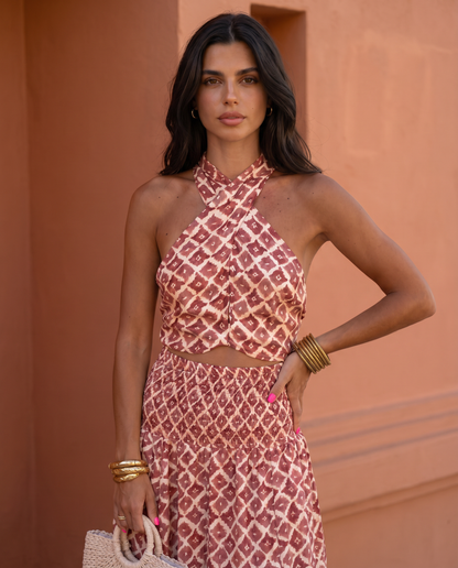 Elsa Elegant Off-Shoulder Two-Piece Set | Norella Boutique Boston